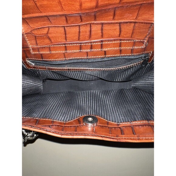 Vintage Dooney And Bourke Purse Brown Leather With Bamboo Handles/Shoulder Strap - Picture 4 of 13